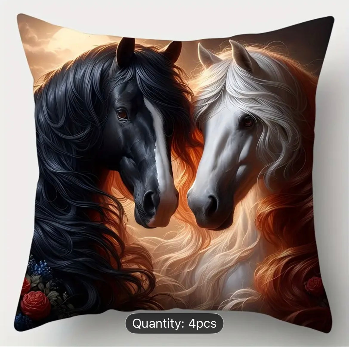 Sunset Horse Decorative Pillow Covers – Set of 4