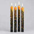 Load image into Gallery viewer, Set of 4 Pumpkin Guts Oozing Taper Candles
