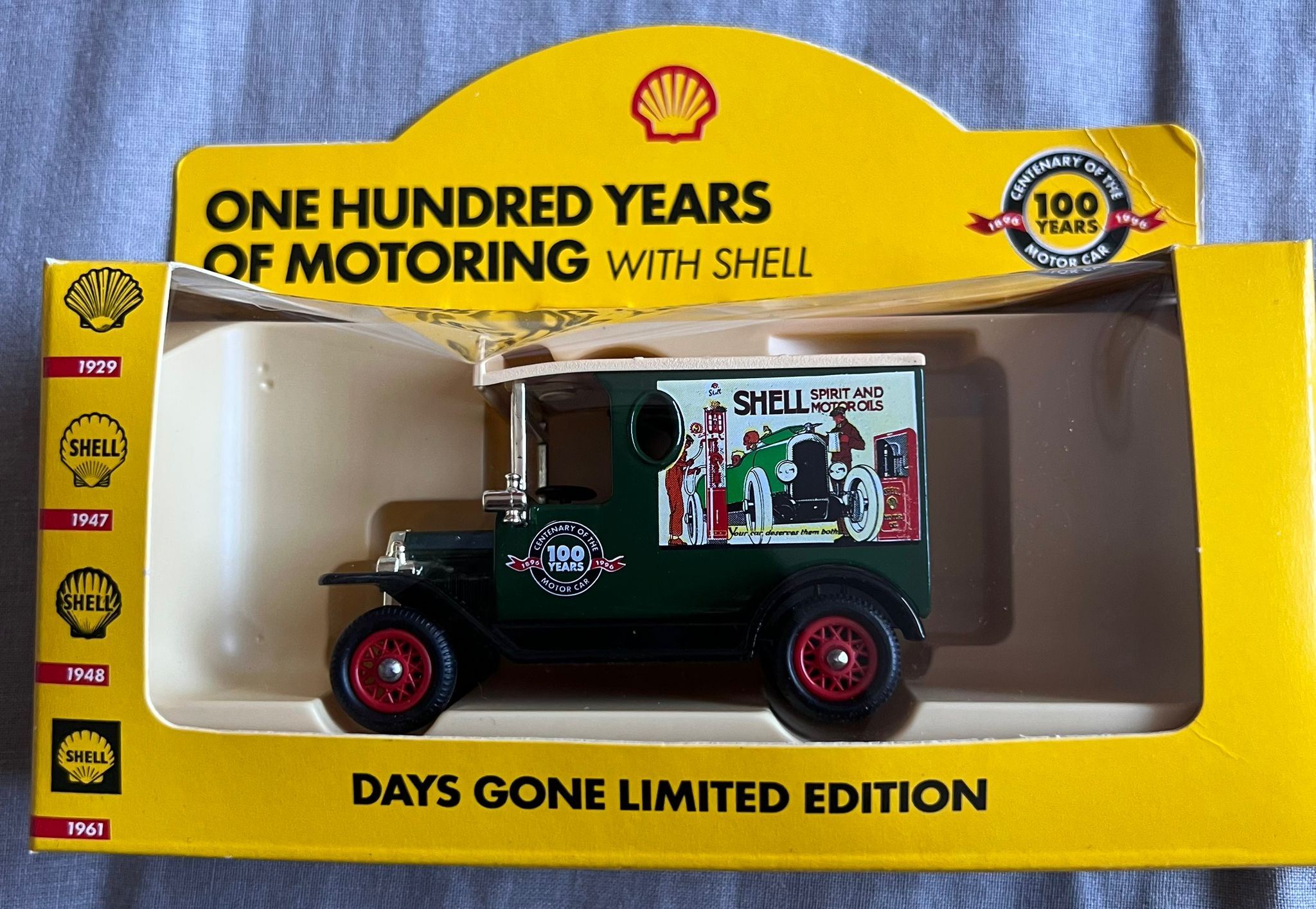 Lledo Days Gone Shell 100 Years of Motoring Centenary Diecast Van 1896–1996 Boxed