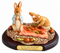 Load image into Gallery viewer, Royal Doulton John Bestwick The World of Beatrix Potter Peter & Benjamin Picking Up Onions Sculpture Limited Edition with COA
