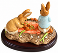Load image into Gallery viewer, Royal Doulton John Bestwick The World of Beatrix Potter Peter & Benjamin Picking Up Onions Sculpture Limited Edition with COA
