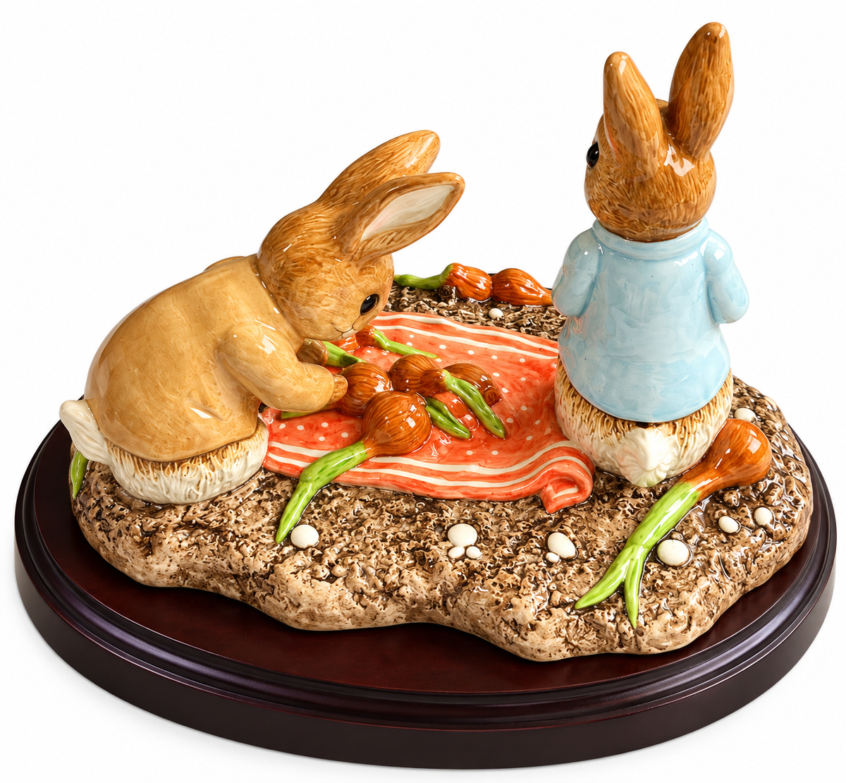 Royal Doulton John Bestwick The World of Beatrix Potter Peter & Benjamin Picking Up Onions Sculpture Limited Edition with COA