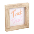 Load image into Gallery viewer, Pink Trick or Treat Wooden Frame Sign
