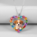 Load image into Gallery viewer, Multicolour silver acrylic pendant necklace 3.5cm on stainless steel chain design 85
