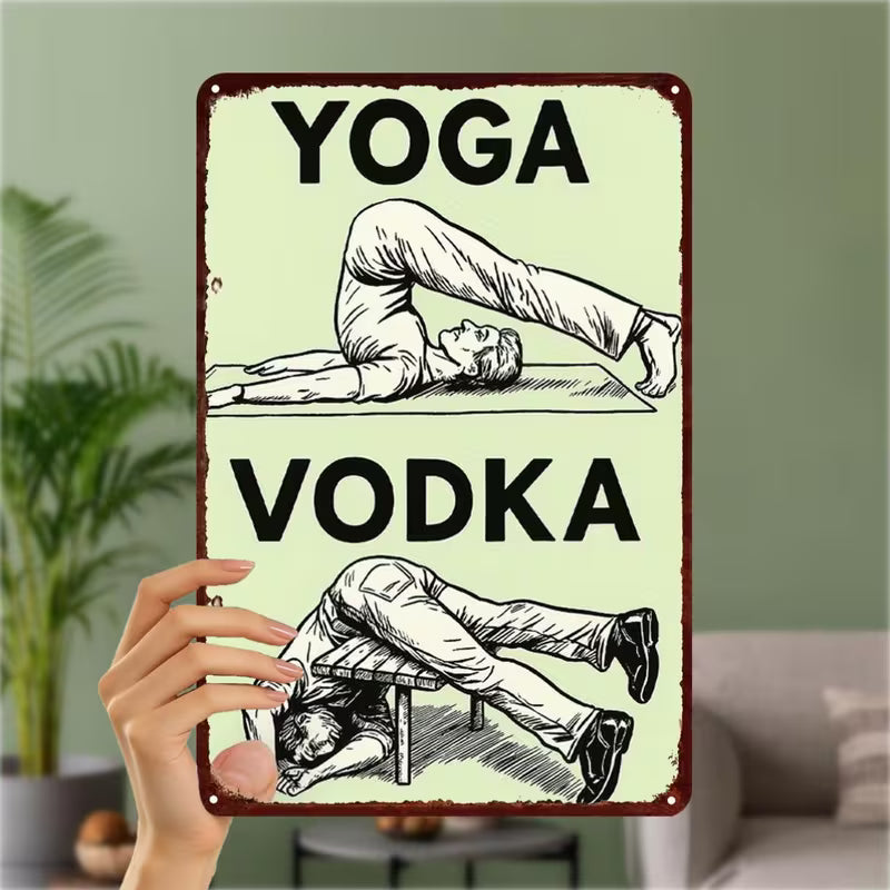 2D Flat Wooden Sign "Yoga Vodka* 15cm x 20cm