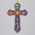 Load image into Gallery viewer, 2D Flat Acrylic Colourful Cross Sun Catcher Window Hanging Plaque 5.5x8cm
