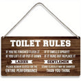 Load image into Gallery viewer, Rustic Bathroom Decor - Wooden Toilet Rules Sign, Funny Country Style Wall Plaque, Perfect Home Bathroom Gift
