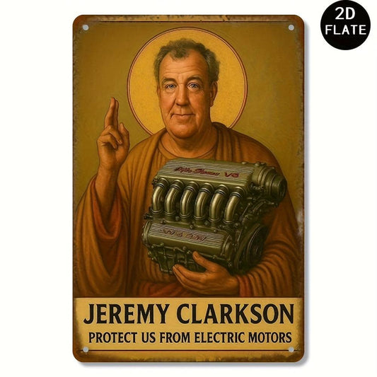 1pc Jeremy Clarkson Racing Wooden Poster - Heavy-Duty Garage Decor, Inspired by "Top Gear" Design, Indoor/Outdoor Vintage Car Sports Wall Art Sign for Men'S Cave, Bar, Home, Garden, Restaurant, Cafe, Farmhouse, Industrial Style, Bar Sign