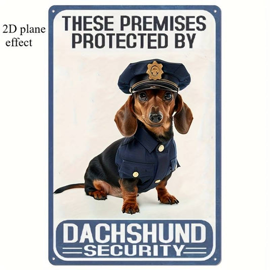 15cm X 20cm (5.85 inches X 7.8 inches) Vintage Wooden Logo: "These Houses Are Safely Protected By Dachshunds", Suitable for Home, Café, Garden, Indoor/Outdoor Decoration, Fun And Beautiful Decoration 2D Flat Printing, 2D Flat, Perfect for Room Decor