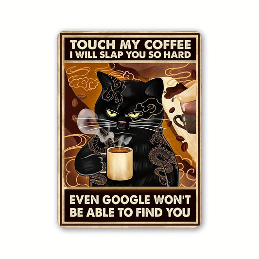 A Single Piece of Contemporary Art Design, a Humorous Magnet That Says 'Touch My Coffee', Featuring a Flat 2D Print. It'S a Unique Gift And a Creative Decoration for Refrigerator And Door Surfaces, with a Magnetic Backing
