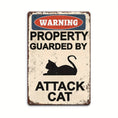 Load image into Gallery viewer, [2D Flat] Attack Cat Warning Sign Wooden Classic Garden Sign for Outdoor Wall Decoration Multi-purpose Wall-Hanging Wooden Plaque
