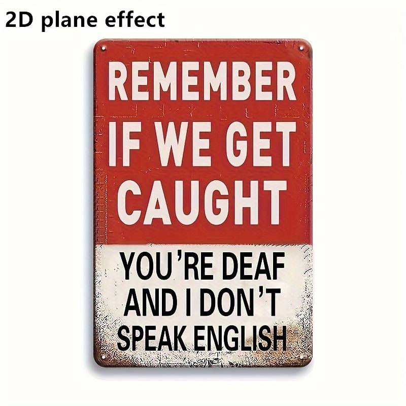 2D Flat, 1pc Humorous Retro Wooden Sign "Remember If We Get Caught" - 14.86x19.81 cm Artificial Faux Wall Decor with Distressed Red & White Design, Funny Home Office Room Décor Idea, Unique Gift for Him or Her | Bold Lettering, 2D Flat, Christmas