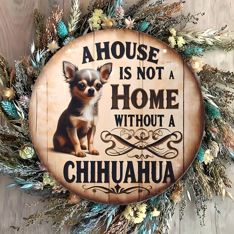 1pc Chihuahua Wooden Sign – “A House Isn’t Home Without a Chihuahua” Rustic Farmhouse Wall Decor, Pet Lover Gift, Door Hanging Decoration