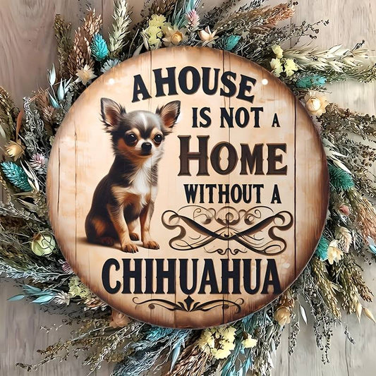 1pc Chihuahua Wooden Sign – “A House Isn’t Home Without a Chihuahua” Rustic Farmhouse Wall Decor, Pet Lover Gift, Door Hanging Decoration