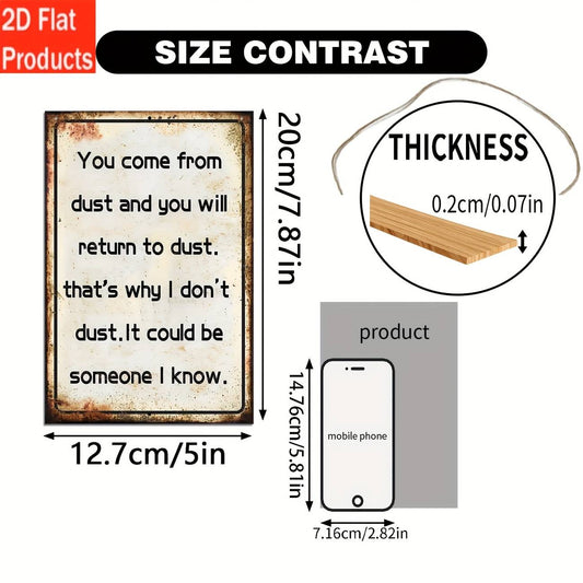 2D Flat - Vintage Wooden Decorative Sign & Plaque, 1pc, 2D Flat, English Text, Frameless, Wall Hanging, Rustic Style, Thickness 0.2mm, Ideal for Street, Yard, Garage, Café, Home, Bar, Club, Multipurpose Holiday Gift