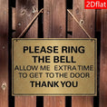 Load image into Gallery viewer, 2D Flat, 2D Flat 1pc Decorative Sign and Plaque - Golden Wooden Doorbell Sign "Please Ring the Bell" Wall Hanging, Suitable for Bedroom, Entryway, or Office Decoration, 2D Flat
