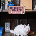 Load image into Gallery viewer, 1pc Classic Wooden Cat Lovers Sign, "Life is Better with a Cat or Two or Five" Humorous Wall Decor, 9.91x19.81 cm, Rectangle Hanging Plaque for Home & Door, No Electricity Needed, Featherless

