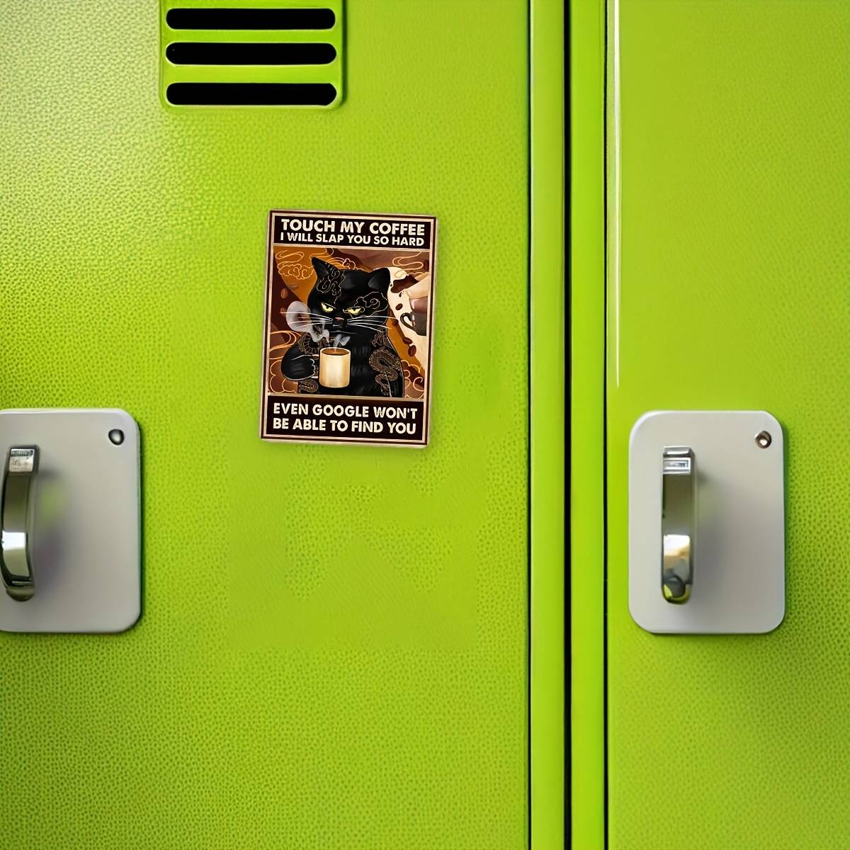 A Single Piece of Contemporary Art Design, a Humorous Magnet That Says 'Touch My Coffee', Featuring a Flat 2D Print. It'S a Unique Gift And a Creative Decoration for Refrigerator And Door Surfaces, with a Magnetic Backing