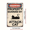 Load image into Gallery viewer, [2D Flat] Attack Cat Warning Sign Wooden Classic Garden Sign for Outdoor Wall Decoration Multi-purpose Wall-Hanging Wooden Plaque
