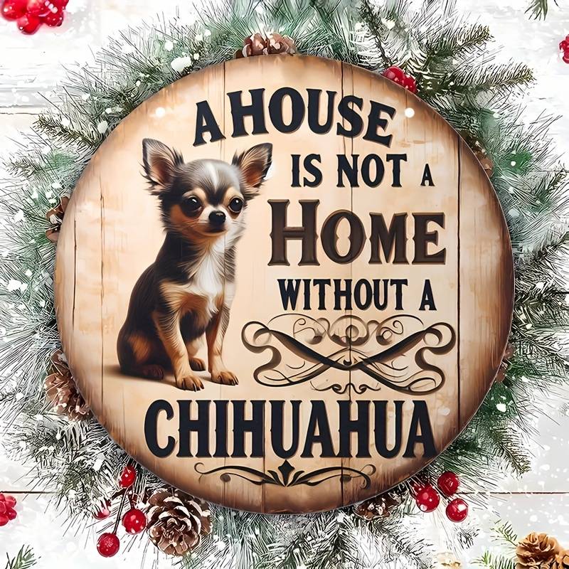 1pc Chihuahua Wooden Sign – “A House Isn’t Home Without a Chihuahua” Rustic Farmhouse Wall Decor, Pet Lover Gift, Door Hanging Decoration