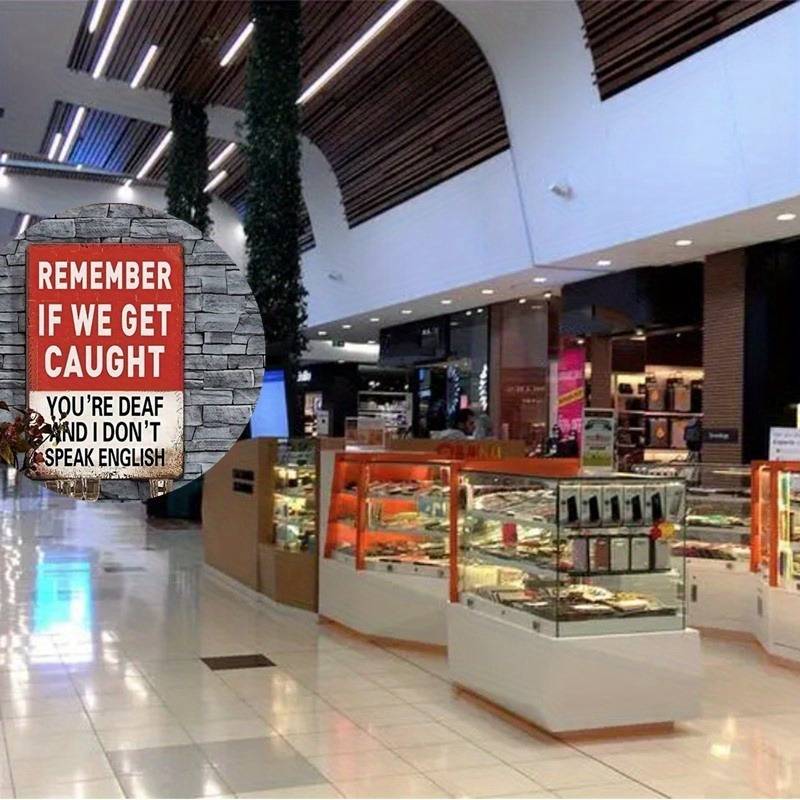 2D Flat, 1pc Humorous Retro Wooden Sign "Remember If We Get Caught" - 14.86x19.81 cm Artificial Faux Wall Decor with Distressed Red & White Design, Funny Home Office Room Décor Idea, Unique Gift for Him or Her | Bold Lettering, 2D Flat, Christmas