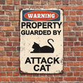 Load image into Gallery viewer, [2D Flat] Attack Cat Warning Sign Wooden Classic Garden Sign for Outdoor Wall Decoration Multi-purpose Wall-Hanging Wooden Plaque
