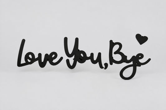 2D Flat Wooden Sign "Love You Bye" with Heart Door Frame Sign
