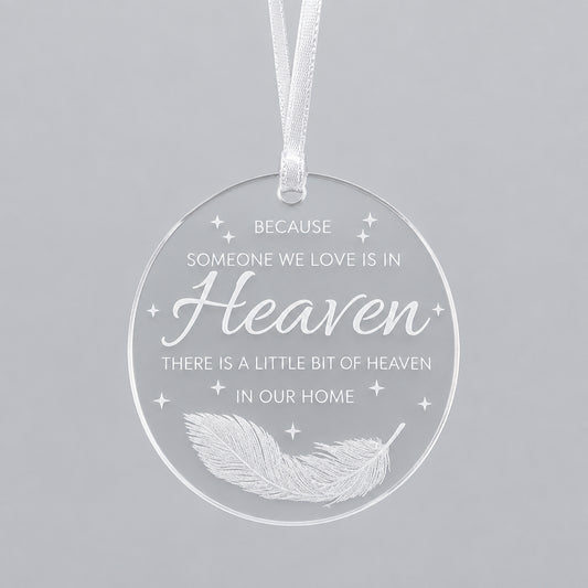 2D Flat Acrylic Feather Decoration with Ribbon Hanger