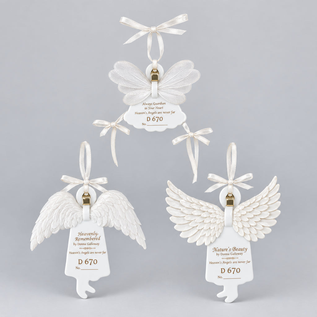 The Bradford Editions Heaven Little Angels Ornaments Set of 3 Angels 4th Set