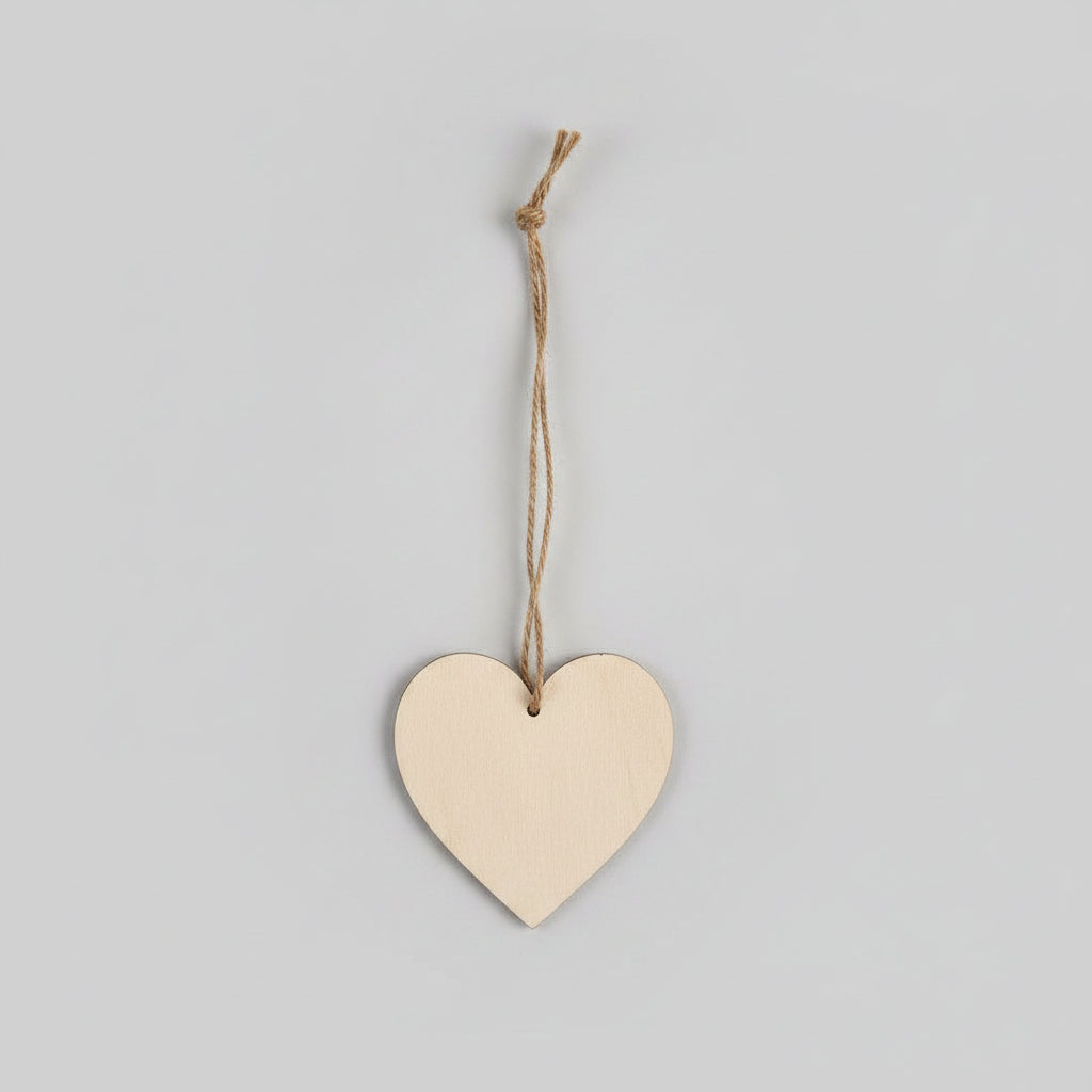 2D Flat Wooden Heart-Shaped Memorial Plaque with Rope "I Love My Life Because it Gave Me You..." 8x8cm