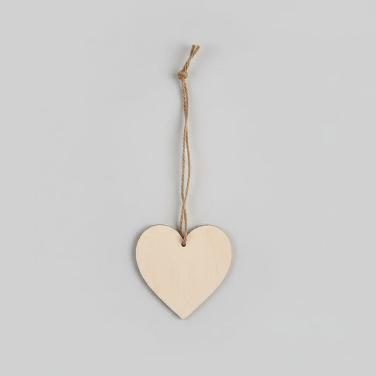 2D Flat Wooden Heart-Shaped Memorial Plaque with Rope "I Love My Life Because it Gave Me You..." 8x8cm