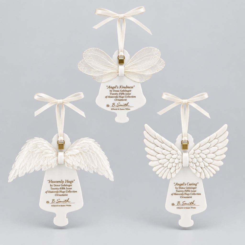 The Bradford Editions Heavens Little Angels Ornaments Set of 3 Angels 9th Set