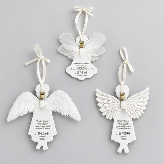 The Bradford Editions Heavens Little Angels Ornaments Set of 3 Angels 7th Set