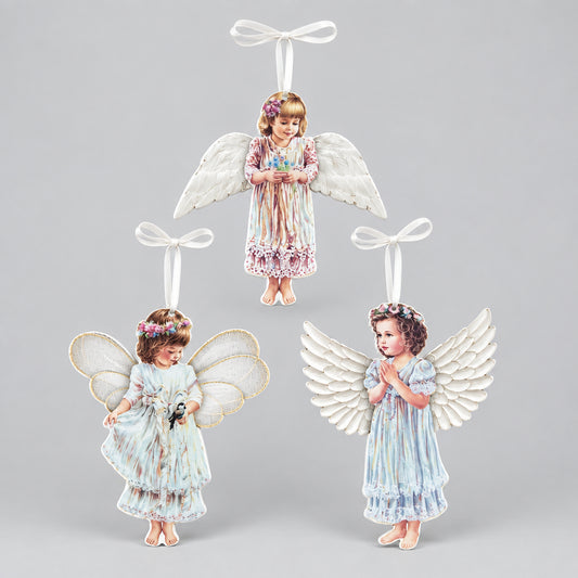 The Bradford Editions Heaven's Little Angels Ornaments Set of 3 Angels 11th Set