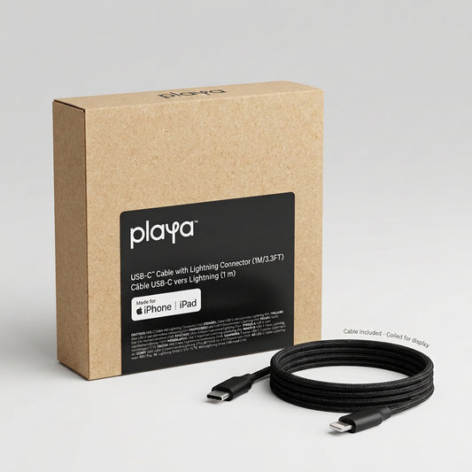 White Playa USB-C to Lightning charging cable 1 metre for iPhone and iPad – image 2