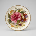 Load image into Gallery viewer, Argyle floral bone china decorative plate with pink and purple flowers
