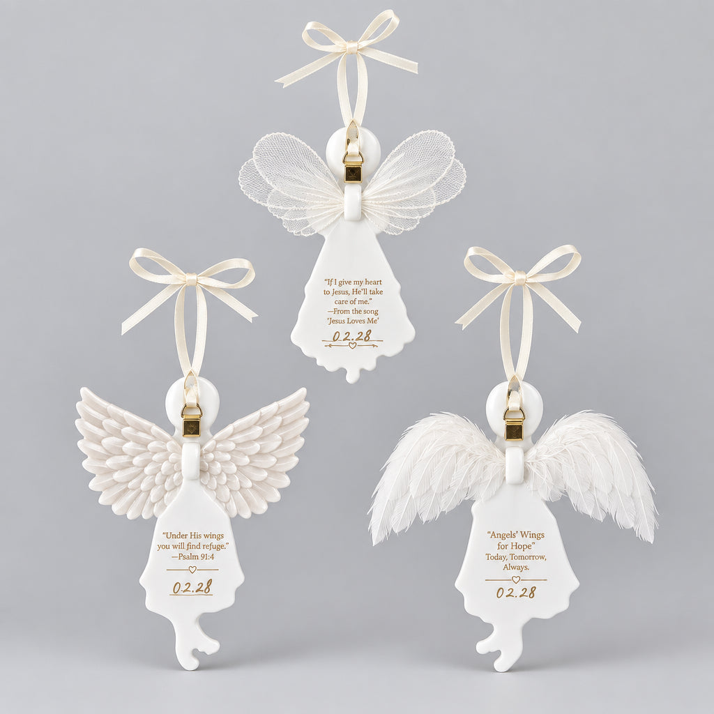The Bradford Editions Heavens Little Angels Ornaments Set of 3 Angels 8th Set
