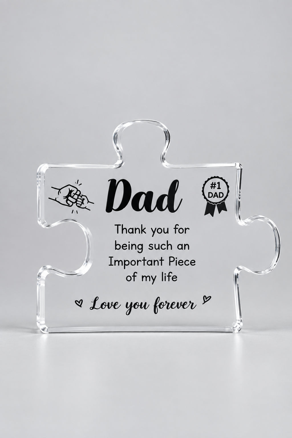 2D Flat Acrylic Dad Puzzle Piece Plaque 8.8x7cm