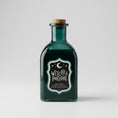 Load image into Gallery viewer, Witches Potion decorative green glass bottle with cork stopper for Halloween
