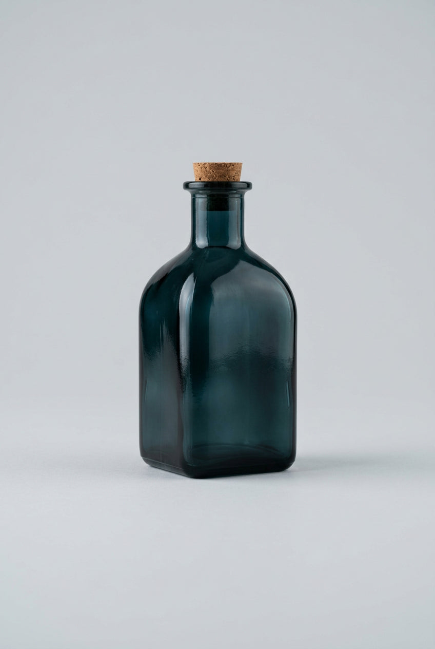 Witches Potion decorative green glass bottle with cork stopper for Halloween – image 3