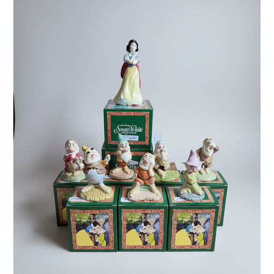 Royal Doulton Snow White and the Seven Dwarfs Figurines Full Set Limited Edition with COA