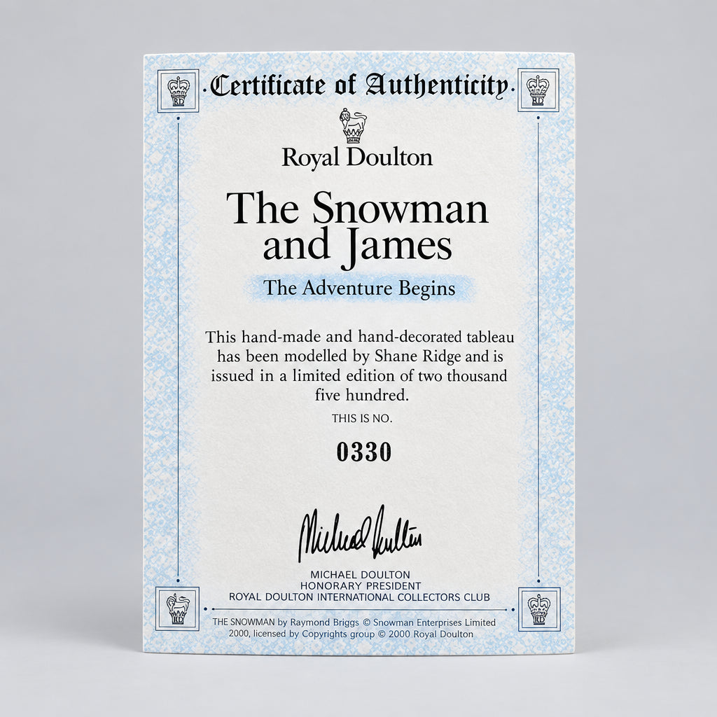 Royal Doulton The Snowman and James The Adventure Begins Figurine Limited Edition with COA