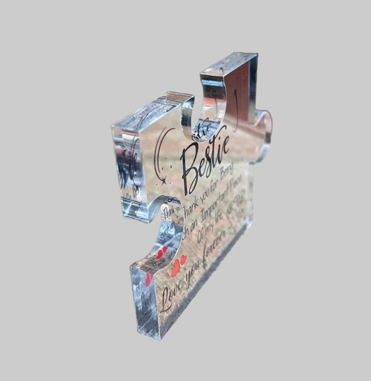 2D Flat Acrylic Best Friend Puzzle Piece 10.3x8.3cm