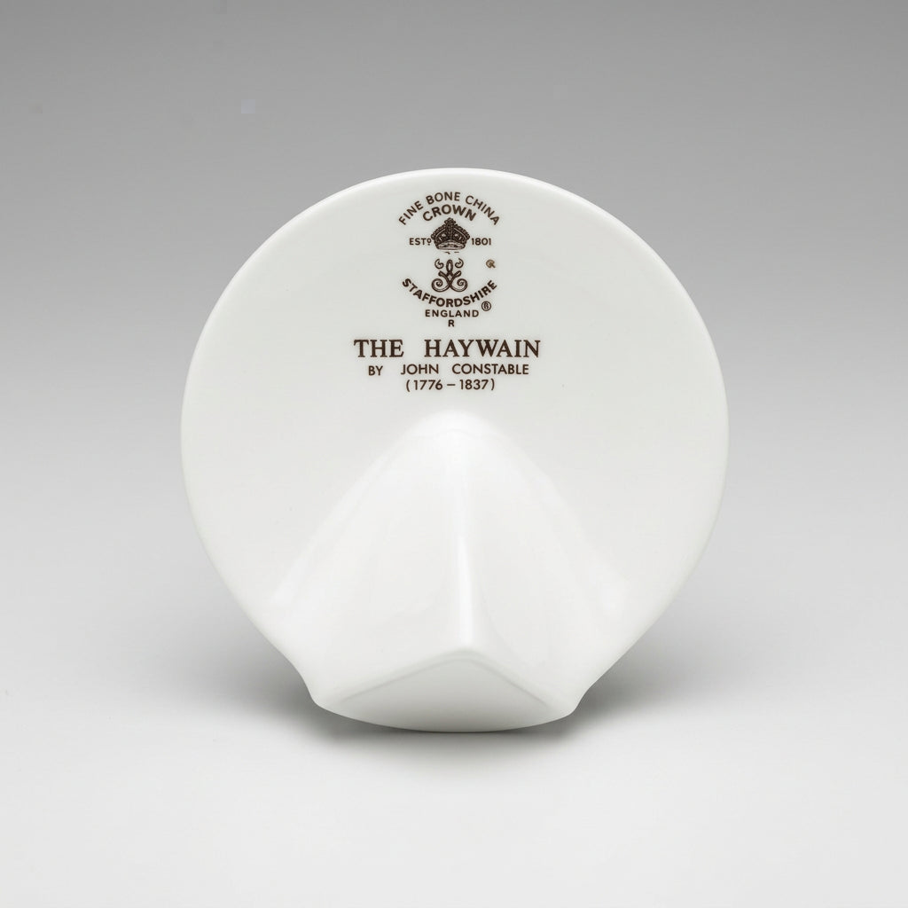 Crown Staffordshire bone china plaque with John Constable The Haywain painting – image 2
