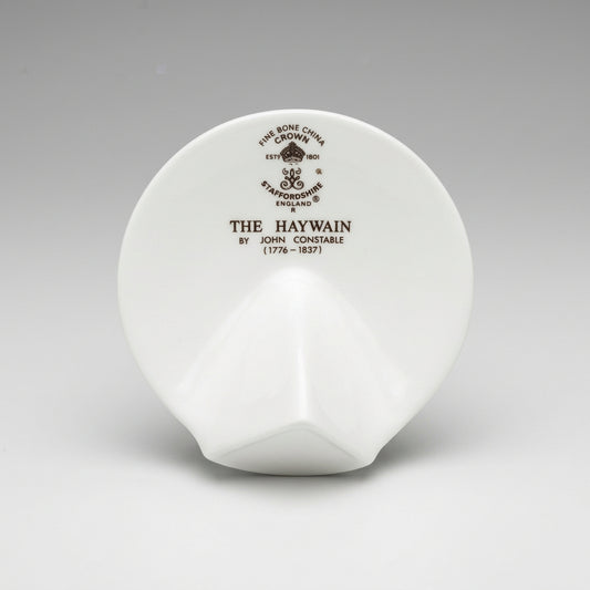 Crown Staffordshire bone china plaque with John Constable The Haywain painting – image 2