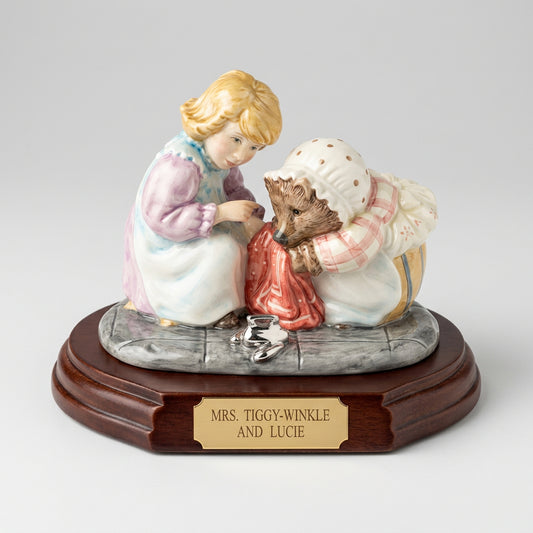 Royal Doulton John Bestwick Mrs Tiggy-winkle and Lucie Tableau Limited Edition with COA