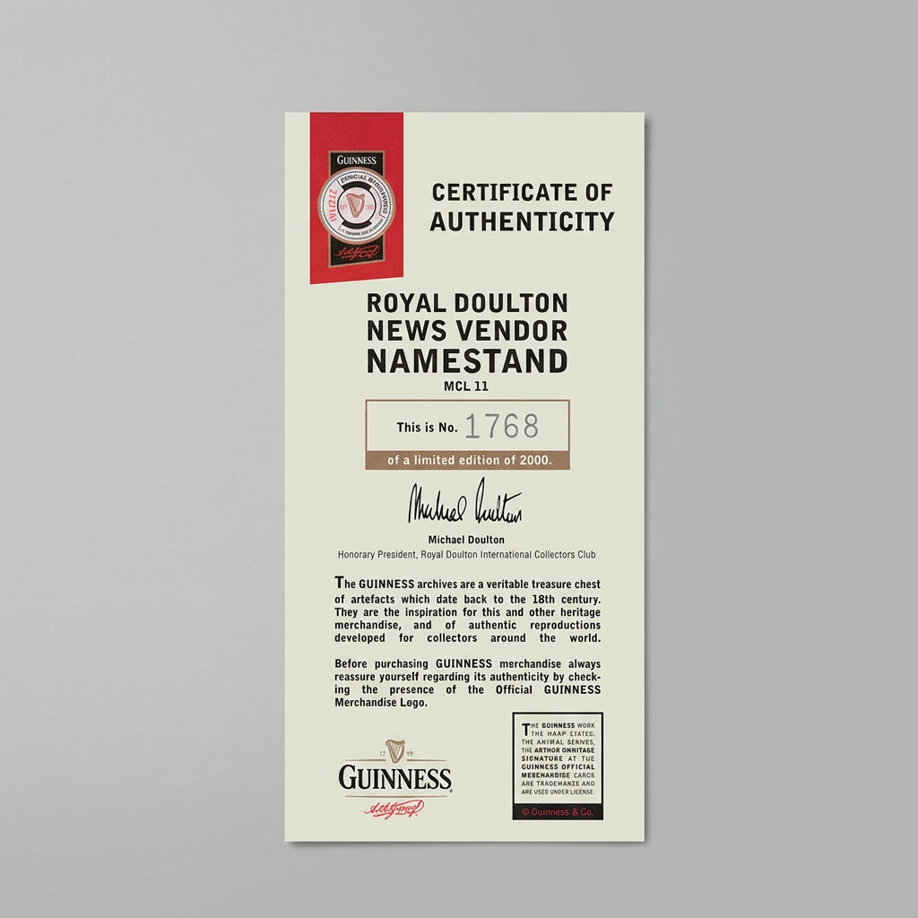 Royal Doulton and Millennium Collectibles News Vendor Stand Guinness Toucans 2000-2004 Limited Edition with COA