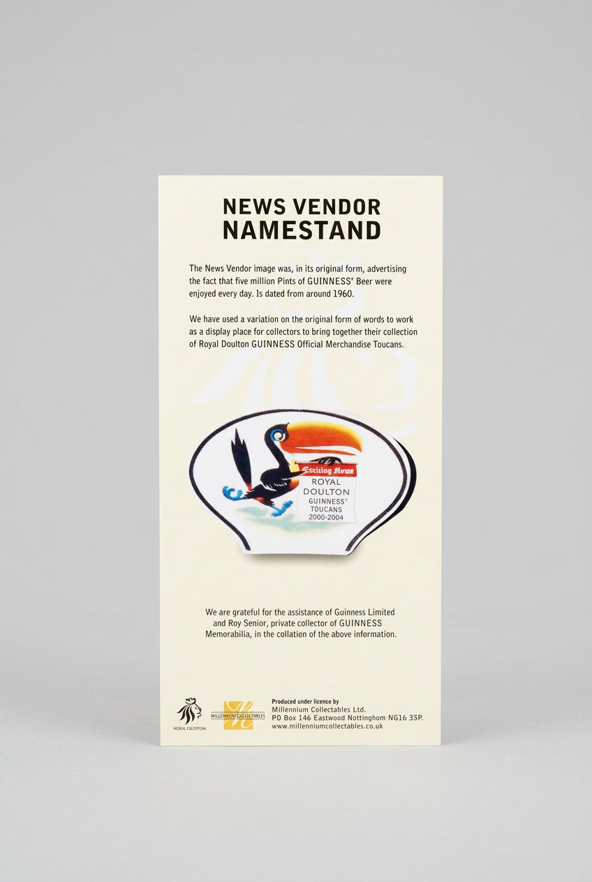 Royal Doulton and Millennium Collectibles News Vendor Stand Guinness Toucans 2000-2004 Limited Edition with COA