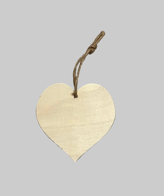 2D Flat Wooden Heart-Shaped Plaque with Rope "I Love My Life Because it Gave Me You" 10x10cm