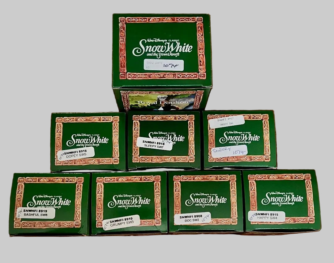 Royal Doulton Snow White and the Seven Dwarfs Figurines Full Set Limited Edition with COA